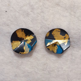 Boucles d'oreilles noires et or