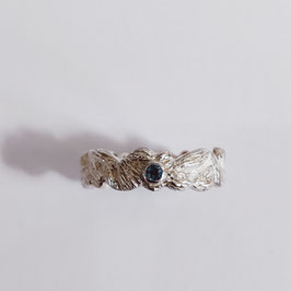 Bague unique en argent 925 et topaze bleue Londres