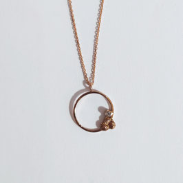 Collier Or rouge 18k et diamant de laboratoire
