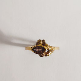 Bague Or rose 750 et saphir de Tanzanie