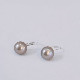 Dormeuses perles beiges/marron