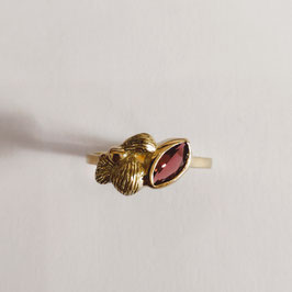 Bague Or jaune 750 et tourmaline rose