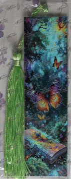 Lesezeichen: Waldtier Schmetterling und Buch