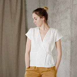 SIMPLY GREY Linen Wrap Top AIWA (VORBESTELLUNG)