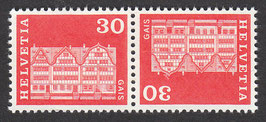 CHE-0882 - Freimarken - waagerechtes Paar - rechte Marke kopstehend