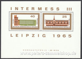 DDR-Block 24 (1127+1128) - Briefmarkenausstellung INTERMESS, Leipzig  - 40+25