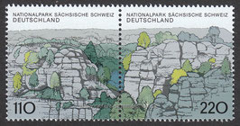 D-1997+1998 - Nationalpark Sächische Schweiz (Zusammendruck aus Block 44) - 110+220