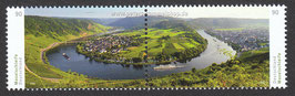 D-3225+3226 - Moselschleife - Panorama, Zusammendruck - 2 x 90