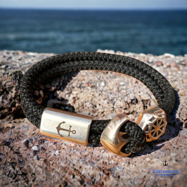Handgemachte Segeltau / Segelseil Armbänder mit Küstenkram Anker Gravur  sowie Halsketten mit Edelstahl Anhänger und Gravur - Küstenkram