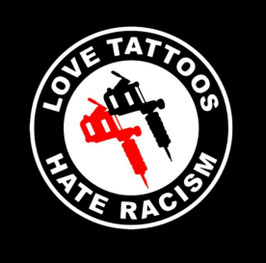 Love Tattoos Hate Racism Backpatch