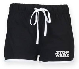 Retroshorts Schwarz/Weiß Stop Wars