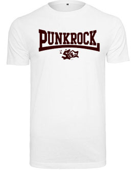 Punkrock - Gegen Nazis weiß Flock T-Shirt Gr. L