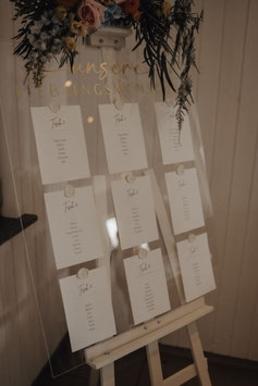 Sitzplan Acrylglas, gold transparent "Lieblingsmenschen"