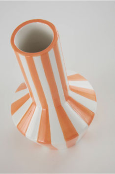 Minivase Stripes orange/weiß