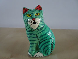 Papiermaché Grüne Katze