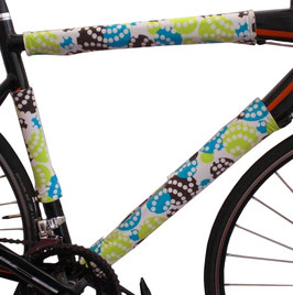 BikeWrappers: Green, Blue, Brown, and White Polka Dots