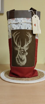 Wende-Weihnachtstasche "Hirsch" Farbe: Rot