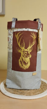 Wende-Weihnachtstasche "Hirsch"