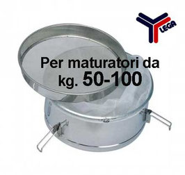 Filtro a sacco con prefiltro in acciaio inox lega per maturatori 50-100 kg.