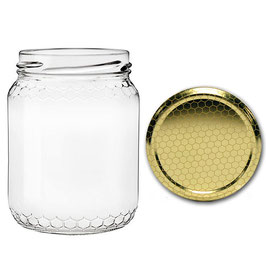 Vaso vetro alveolo per miele con capsula da 500 gr. - 1800 pezzi
