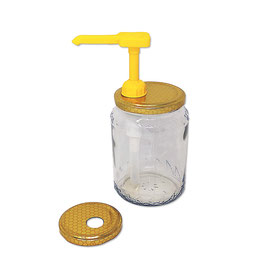 Dosatore per miele giallo "Quadro" su capsula da 500 e 1000 gr.