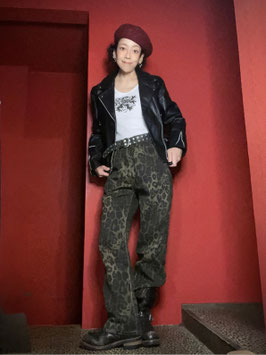 COTTON LEOPARD JEANS