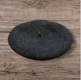 WOOL FELT BERET charcoal GREY