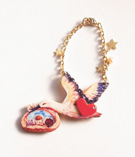 コウノトリのバッグチャーム