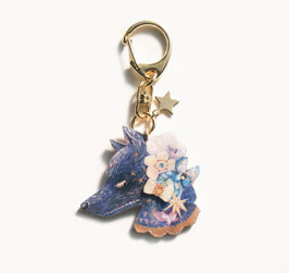 黒オオカミのキーホルダー