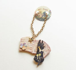 黒猫とワルツのバッグチャーム