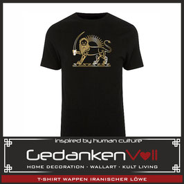 T-Shirt Wappen Iranischer Löwe schwarz/gold