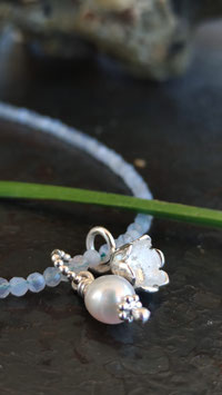 Maiglöckchen Kette mit Aquamarin