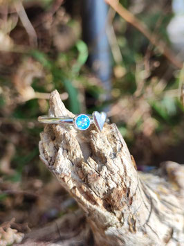Edler Topas Ring mit zartem Herz / Unikat