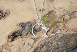 Set Nr. 10 Hirtentäschelkraut Herzen an einem Silberring mit Ösenkette und Ohrstecker