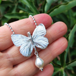 Kleines Schmetterlings Collier mit Perle