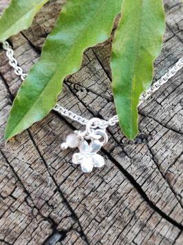 Vergissmeinnicht Anhänger mit Geburtsstein Mondstein (Juni)