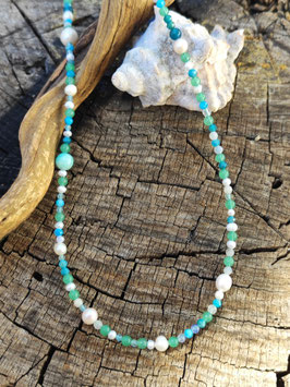 Veij Sommer Kollektion/ Edelstein Kette "Tag am Meer"