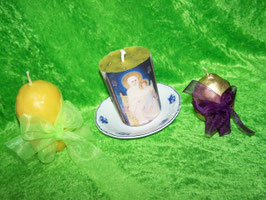1 AQ.  Свеча для молитвы с изображением иконы "Богородица с младенцем Христом"