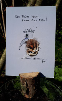 Kunstpostkarte "Früher Vogel"