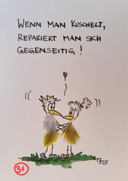 Kunstpostkarte "Kuscheln"