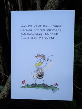 Kunstpostkarte "Selbst denken"