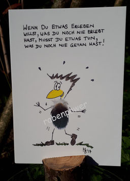 Kunstpostkarte "Noch nie getan"