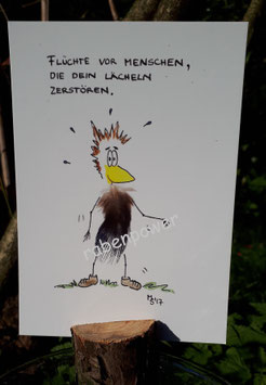 Kunstpostkarte "Lächeln zerstören"