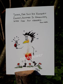 Kunstpostkarte "Nie alt werden"