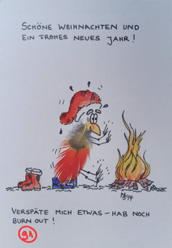 Kunstpostkarte "Weihnacht Burn out"