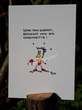 Kunstpostkarte "Kuscheln"