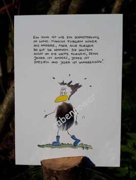 Kunstpostkarte "Kind Schmetterling" ausverkauft