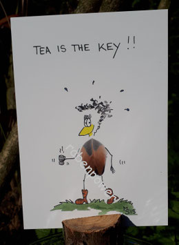 Kunstpostkarte "Tea is the key"