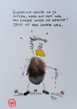 Kunstpostkarte "Putzen" ausverkauft