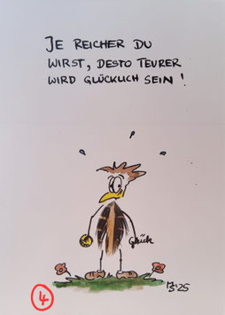 Kunstpostkarte "Je reicher du wirst"